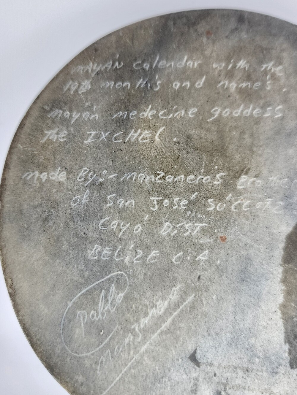 Mayan Calendar Stone Paperweight Carved in Belize - Picture 6 of 6